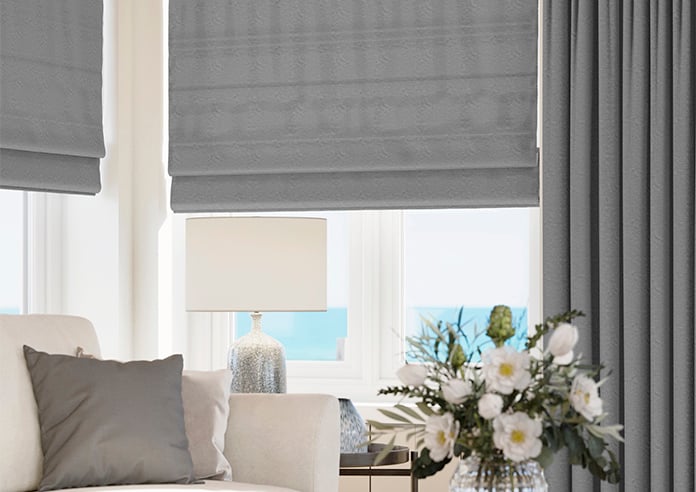 Lucerne Faux Silk, Silver - Twist&Fit Roman Blind - Image 5